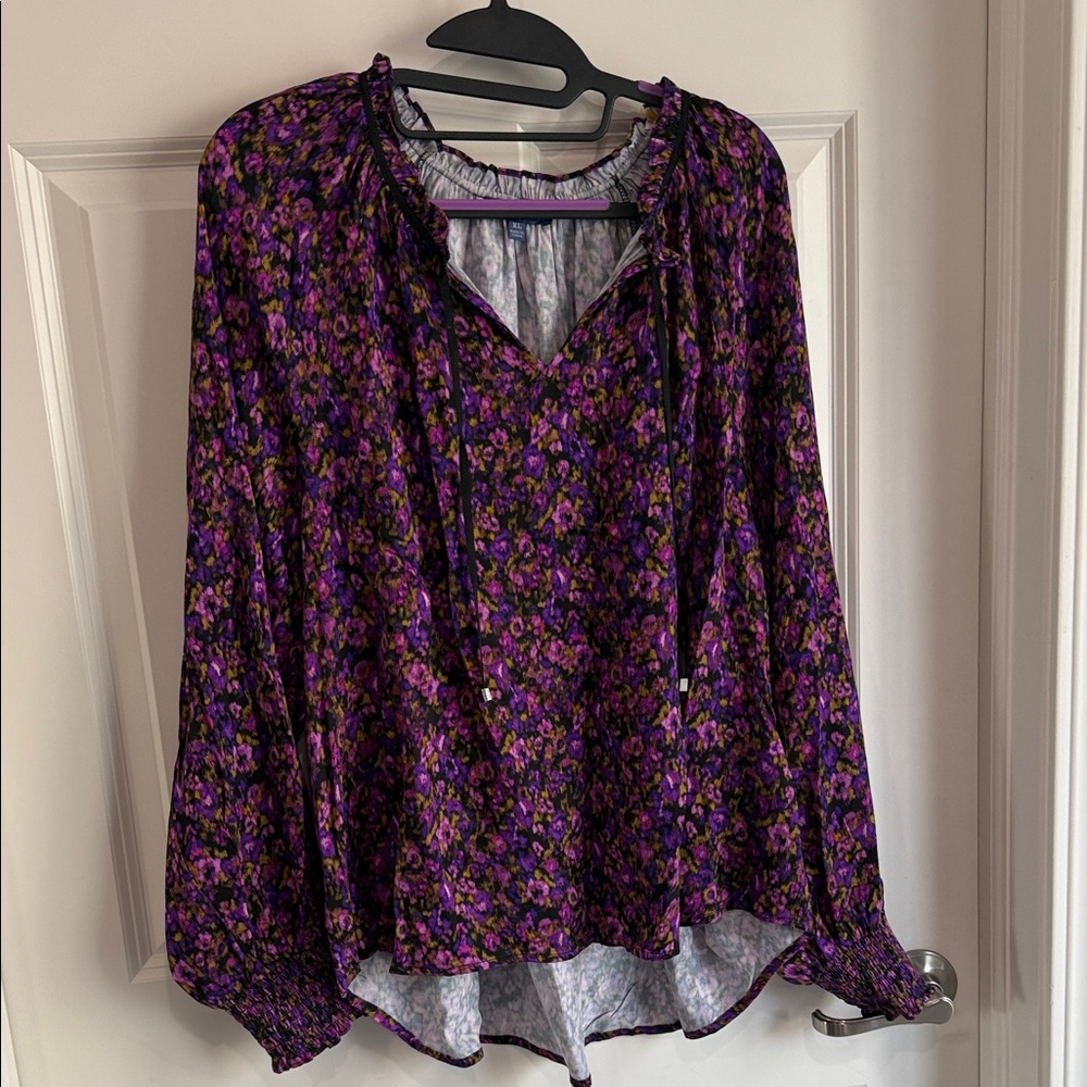 Democracy Purple Floral Blouse